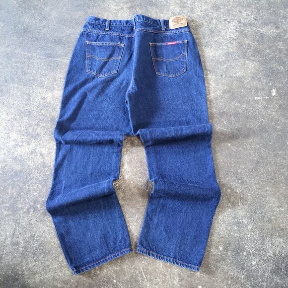 Dickies Jeans Mens 40x34 Blue Denim Straight Leg Workwear Classic Fit Pants - Picture 3 of 7